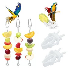 6 Pcs Bird Food Treats Skewer Parakeet Hanging Food Stainless Steel Cockatoo