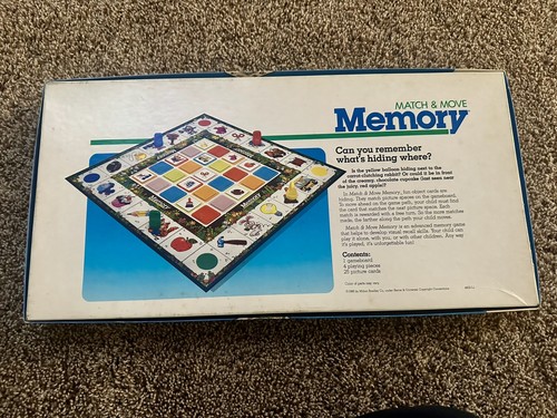 Vintage Match & Move Advanced Memory Board Game COMPLETE 1986 Milton Bradley - Picture 2 of 5