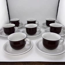 Thomas Demitasse Cup and Saucer Espresso Coffee Germany Stoneware Set of 8