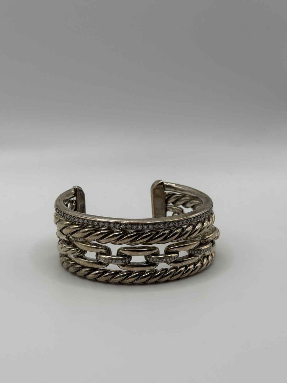 Authentic David Yurman Multi-Row Cable Diamond Br… - image 3