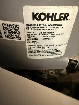 #ad #ad Kohler KT725EP Generator Natural Gas LPG Used Engine approx 72hrs. $1250.00