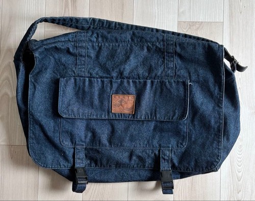 Kenzo Jeans 90s Denim Shoulder Bag Hokusai Wave Patch Navy Used