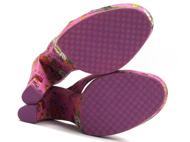 GUCCI Cross Strap Sandals Flora Print Approx. 22.5-23cm 154911 [Cash on delifee thumbnail 7