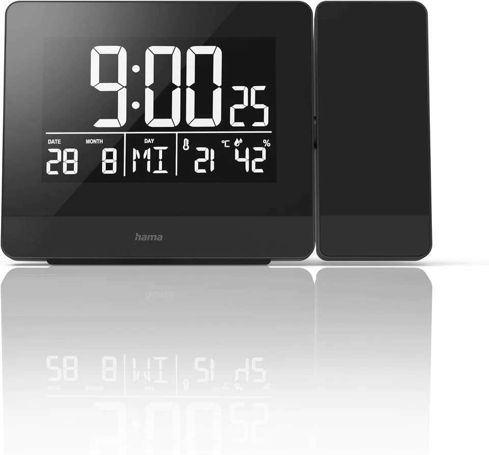 Projektionswecker Funkuhr USB-Ladefunktion Temperatur Feuchtigkeit Hama 186332 - Bild 3 von 4