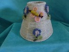 Vintage Seed Beaded 3D Floral Lamp Shade handmade wire metal Ornate — photo 2