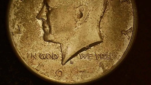 1971 D RARE KENNEDY 1/2 $ Improper Anneal Alloys/Light Clad Layer Error 11.231g