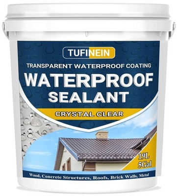 Waterproof Sealant 5 Gallon Clear, TUFINEIN Transparent Waterproof Coating Wa...