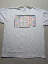 1999 Y2K Vintage Meme Brain Teaser Color Word Match Funny T-shirt Men's Sz Large
