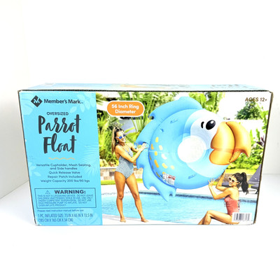 Members Mark Oversized Pool Float Parrot 56in Cupholder Mesh Seat Side Handles