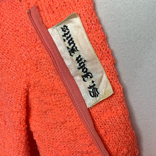 Abito maglia vintage anni 60 St John rosa corallo vescovo manica lunga taglia small Palm Royale - Foto 9 di 13