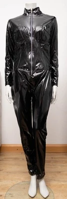 L´ecole des femmes Lackoverall Catsuit Gr.L Lackleder Schwarz - Bild 1 von 4