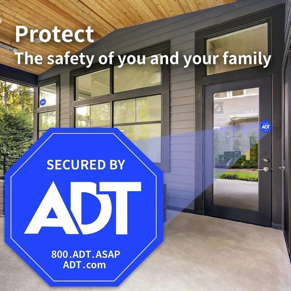 ADT Security Yard Sign Aluminum Weatherproof +8pcs Window Stickers | eBay