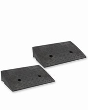 Rubber Portable Kerb Ramp For 4" (100mm) Kerbs and Rises Black, set of 2