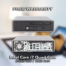 HP EliteDesk 800 Windows 10 PC with Wi-Fi (4-Core Intel i7 / 16GB RAM / 240GB)