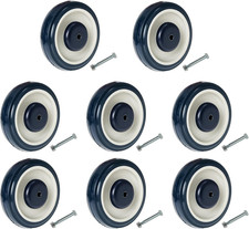 8-Pack 5-Inch TPU Silent Replacement Wheels for Shopping Carts with Screws