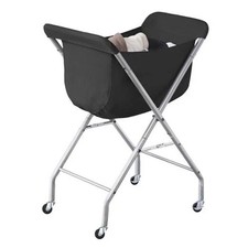 Laundry Cart with Wheels, 32  H Easy Rolling Laundry 23.2"L x 13"W x 32"H Black