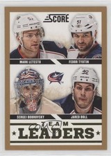 2013-14 Score Team Leaders Gold Jared Boll Fedor Tyutin Mark Letestu #558 0c3