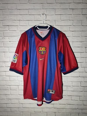 Nike Barcelona 1998-99 Vintage Home Shirt Mens SZ M Soccer Jersey