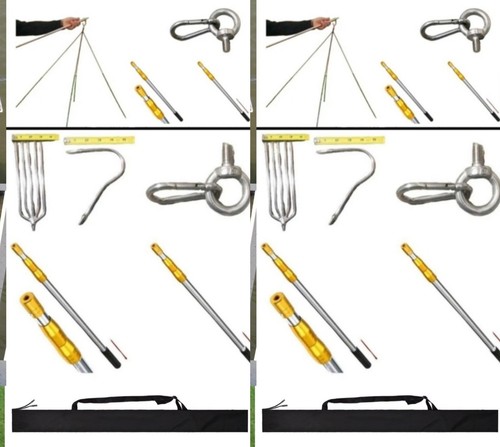 Kit lancia gancio gaff clip rete manico canna da pesca telescopica acciaio inox 20 piedi - Foto 5 di 41