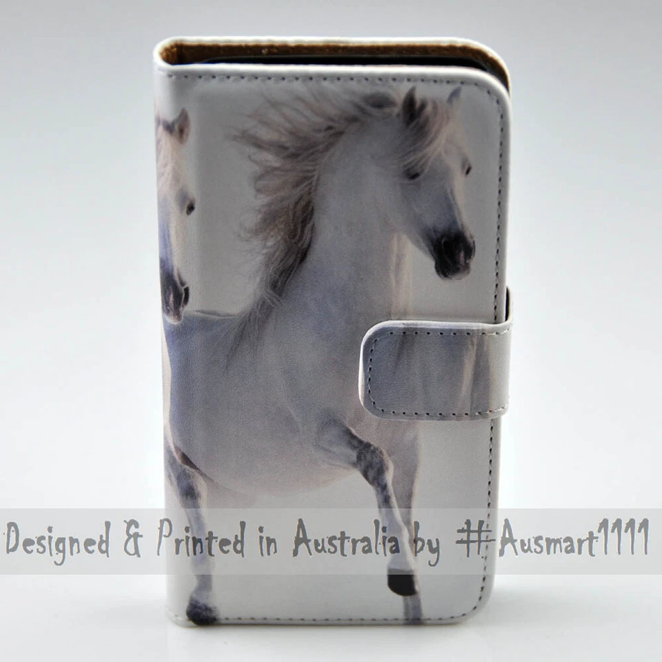 For Samsung Galaxy Note Series - Two White Horses Print Mobile Phone Case Cover - image 2 of 3