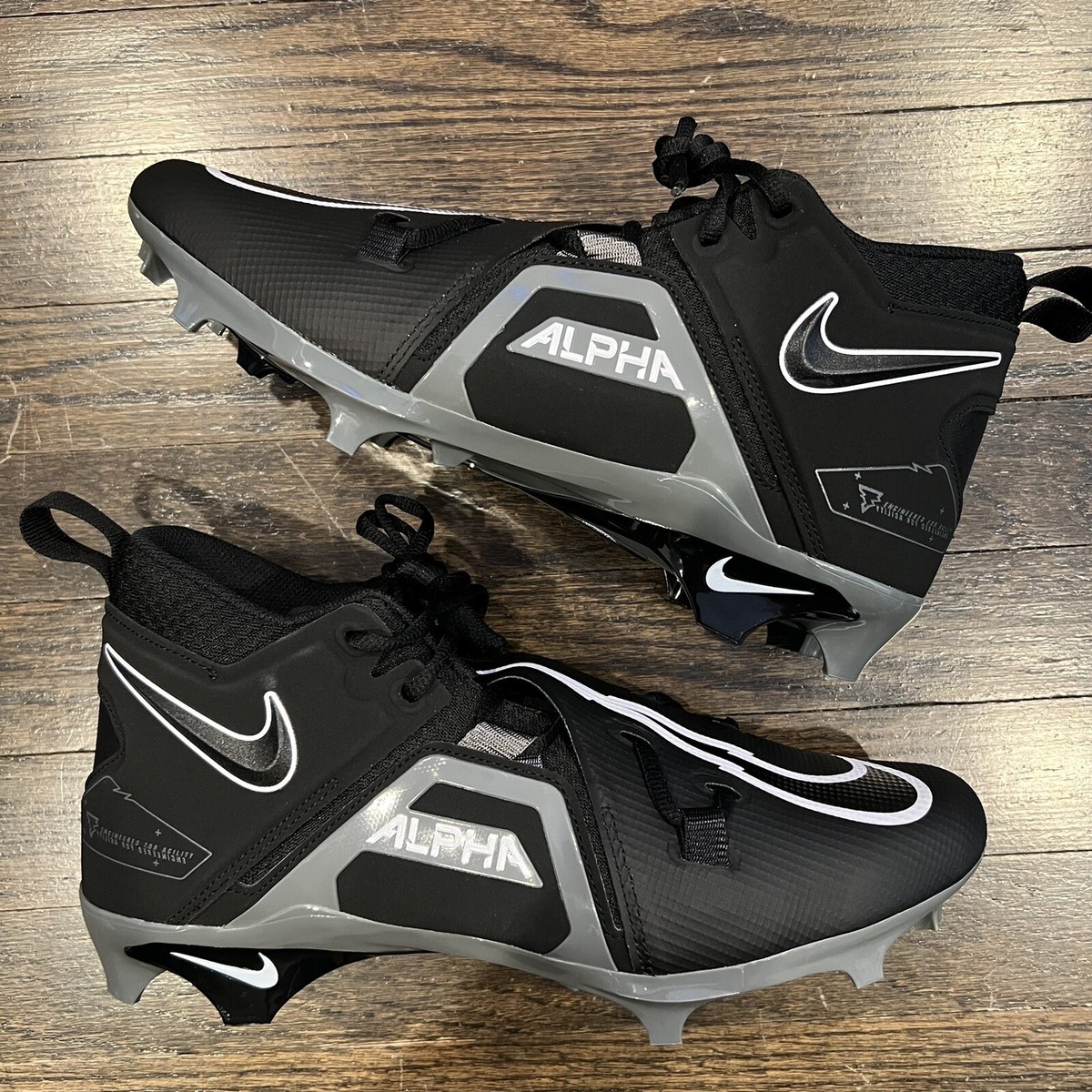 Nike Men US 11.5 Alpha Menace Pro 3 Football Cleats DM1788-001 MidTop Black/Gray Nike Alpha Menace Pro 3  main image 4