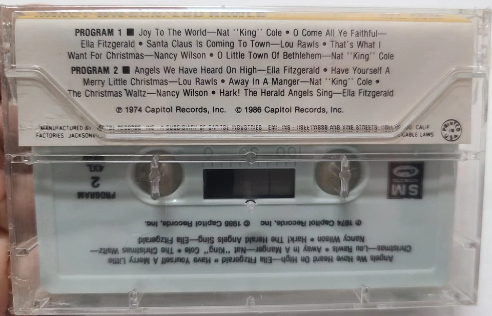 CHRISTMAS WITH NAT KING COLE ELLA FITZGERALD NANCY WILSON NEW CASSETTE TAPE 1974 - Image 2 of 4