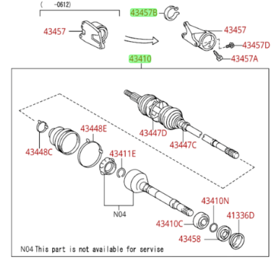 Toyota Sienna 2004-2010 RH Drive Shaft Assembly Genuine OEM | eBay