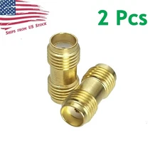 2Pcs SMA Female Jack to SMA Female Jack Straight RF Adapter Connectors 2X