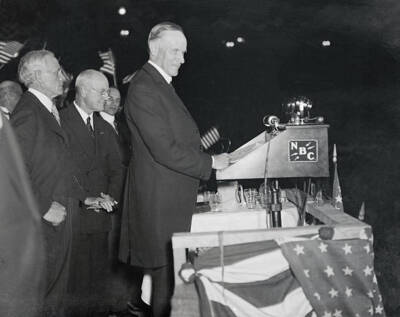 Calvin Coolidge Standing Podium - Coolidge ''Stumps'' for Hoover New - Old Photo