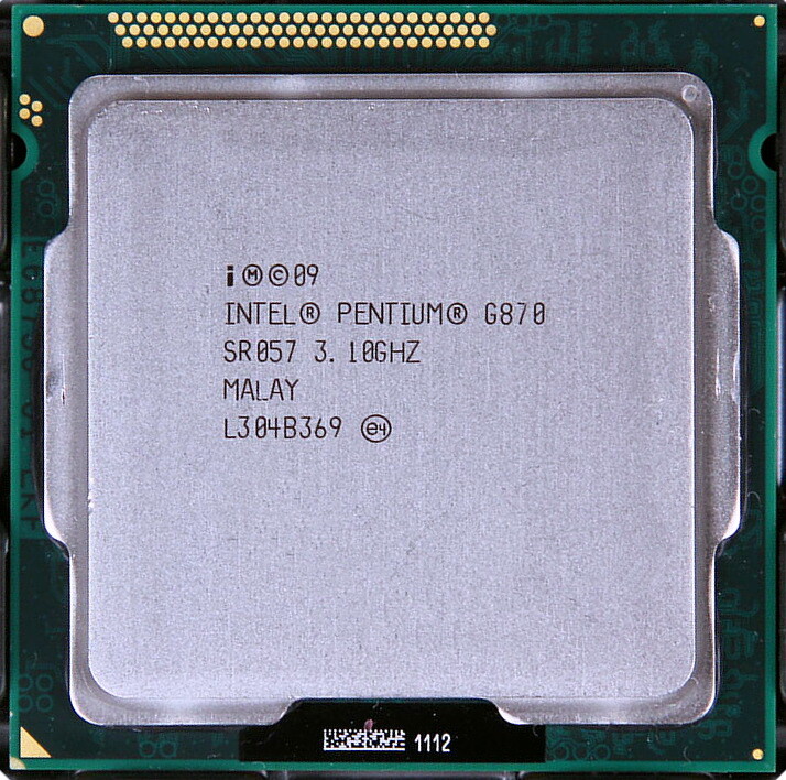 Intel Pentium dual core G870 SR057 CPU VGA Ghz LGA 1155 65W 1333 Mhz  FSB