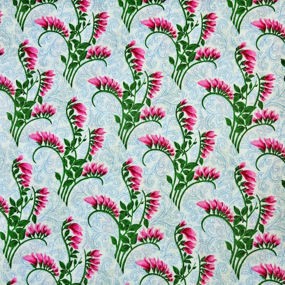 RJR Fashions Quilt Nouvelle Pink Coral Vine Floral Fabric 1 YARD 100% Cotton - Image 2 of 4