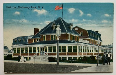 1913 NY Postcard Long Island Queens New York Rockaway Park ''Park Inn'' building