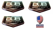 (THREE)- 3D DUB EDITION Universal Car Badge Emblem 3M Stick On Hood Fender Trunk