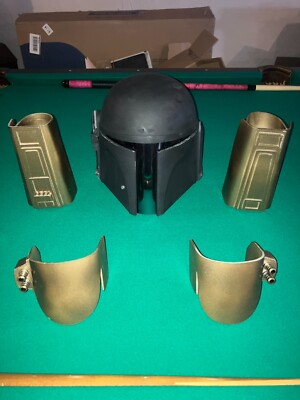 #ad Mandalorian helmet gauntlets and knee armor in near perfect condition $145.00