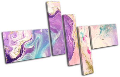 Watercolour Marble Abstract Fashion MULTI Leinwand Kunst Bild drucken