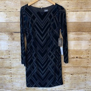 vince camuto long sleeve velvet dress