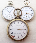 Pocket Watches Parts Repair Lot Of 3 Antique Swiss