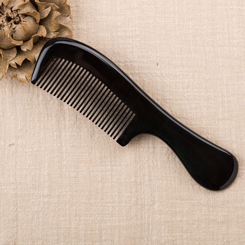 Natural Black Buffalo Horn Comb Horn Massage Comb Fine Toothed Comb Hair Comb - Picture 1 of 6