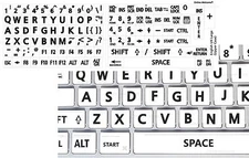 English UK large white letters keyboard sticker  