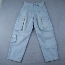 Isabel Marant Jeans Womens 34 Elore Trouser Cargo Pocket Casual Denim Blue