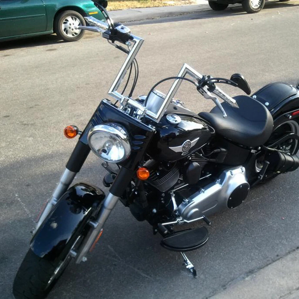 For Honda Shadow VLX 600 Bobber Black Motorcycle Z-Bar Handlebar 1" Drag Bars US Foto 3 de 4