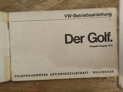 9.4 VW Golf 1 Manual Instruktion Betriebsanleitung 1974 owners