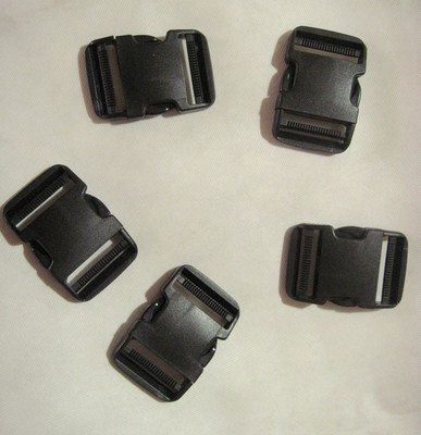 New 5pcs Plastic Side Release Buckle Black For 38mm 1.5'' Molle Webbing