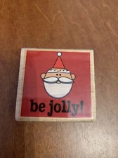 Be Jolly Santa Christmas Rubber Craft Wooden Stamp Studio G