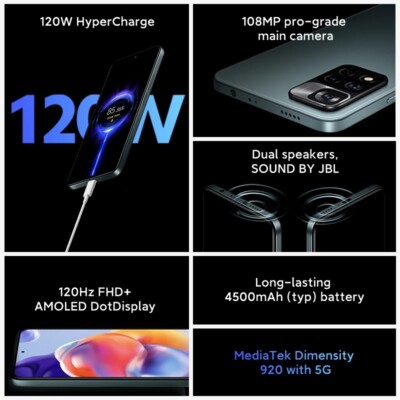 Xiaomi Redmi Note11 Pro 5G 128GB Unlocked Android Global