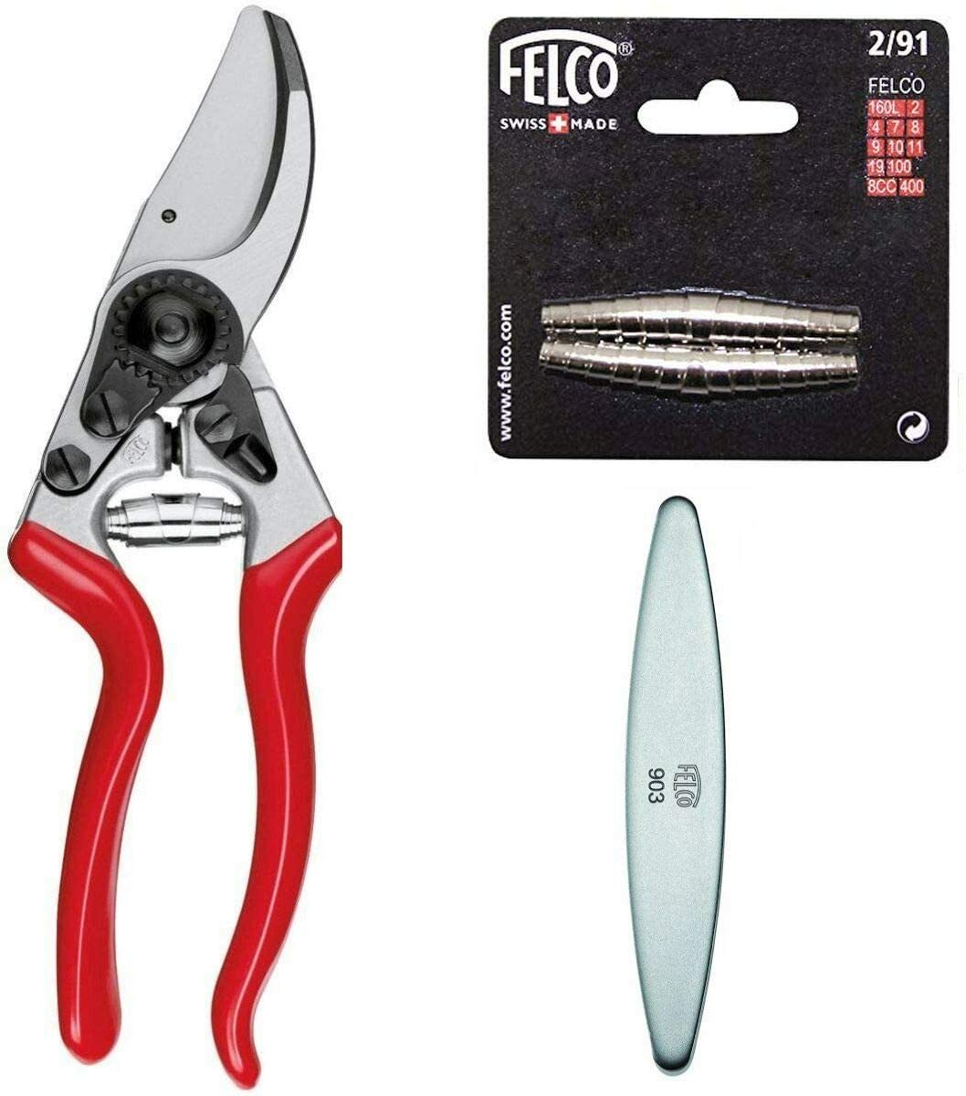 Felco 9 LeftHanded Bypass Pruner w/ Replacement Springs and Sharpener