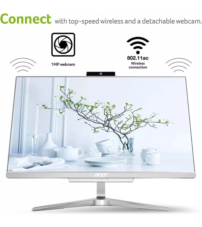 Acer Aspire C24-865-UA91 AIO Desktop, 23.8 inches Full HD, 8th Gen Intel Core i5 - Image 4 of 4