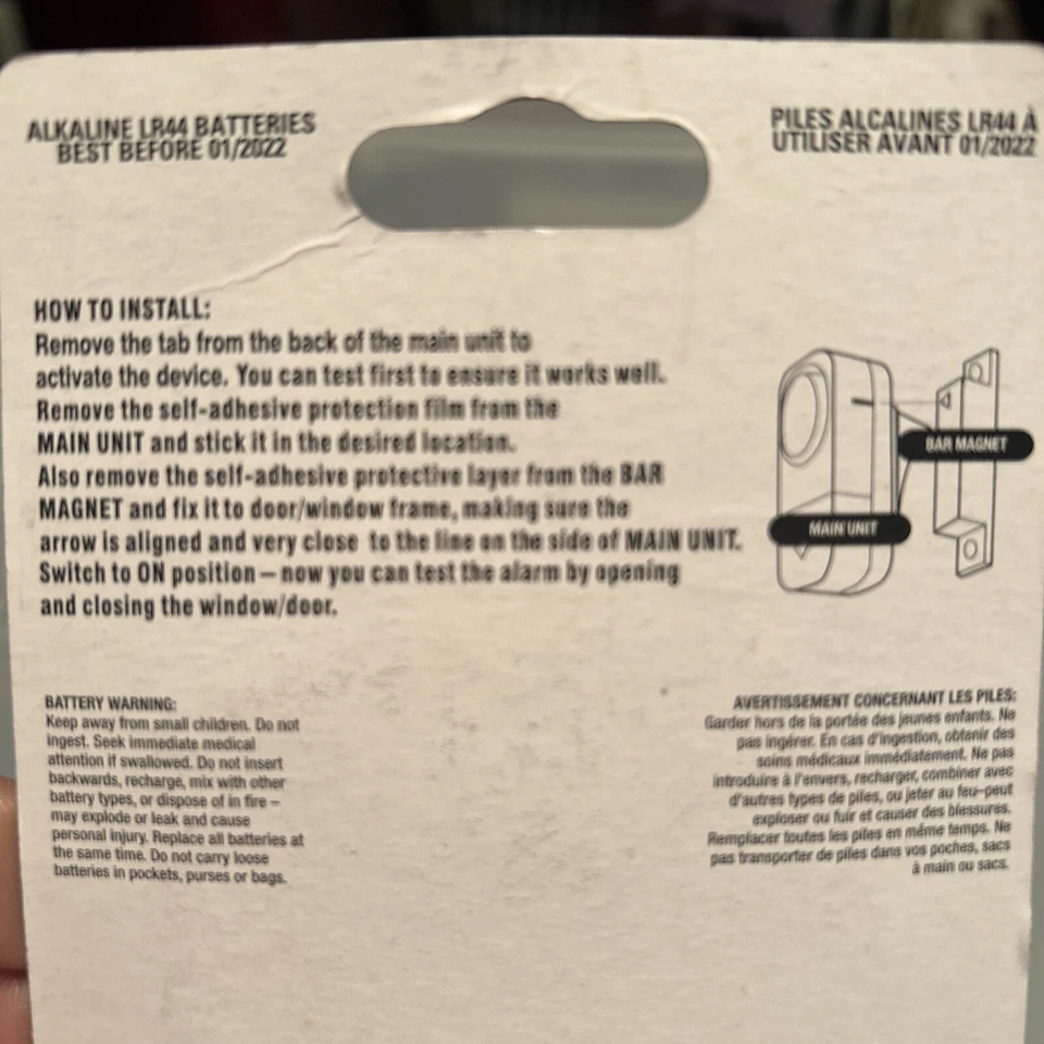 Armario/alarma de puerta inalámbrica de seguridad para el hogar alimentada por batería muy fuerte Foto 4 de 4