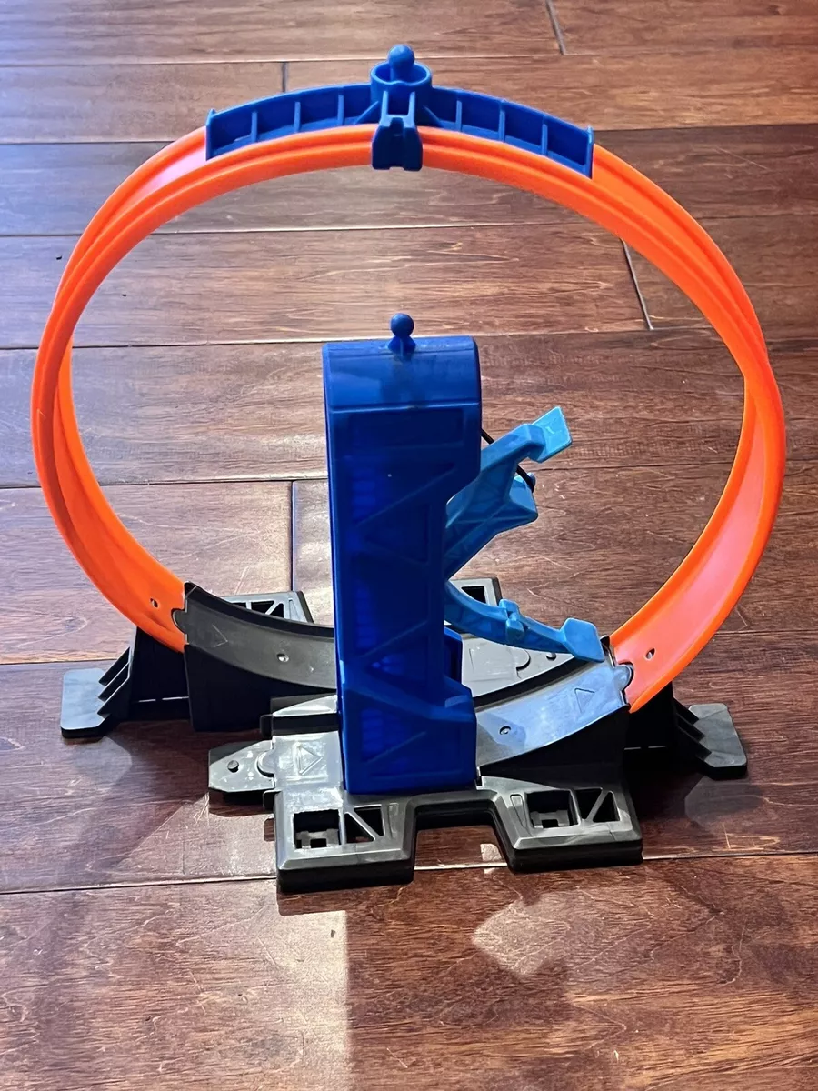 Hot Wheels Track Builder TB-7 Loop Base Track & Manual Rubber Band Launcher