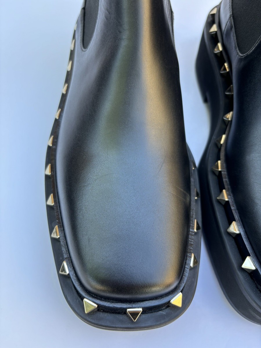 Valentino Garavani Rockstud M-Way Black Ankle Boots Size 37